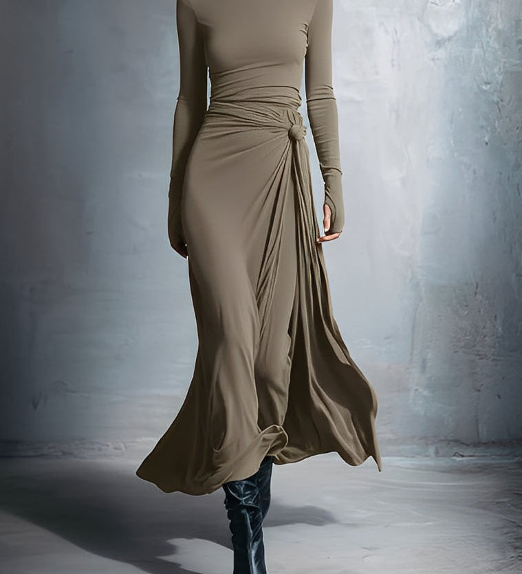 Naiara™ | Long dress with a side knot