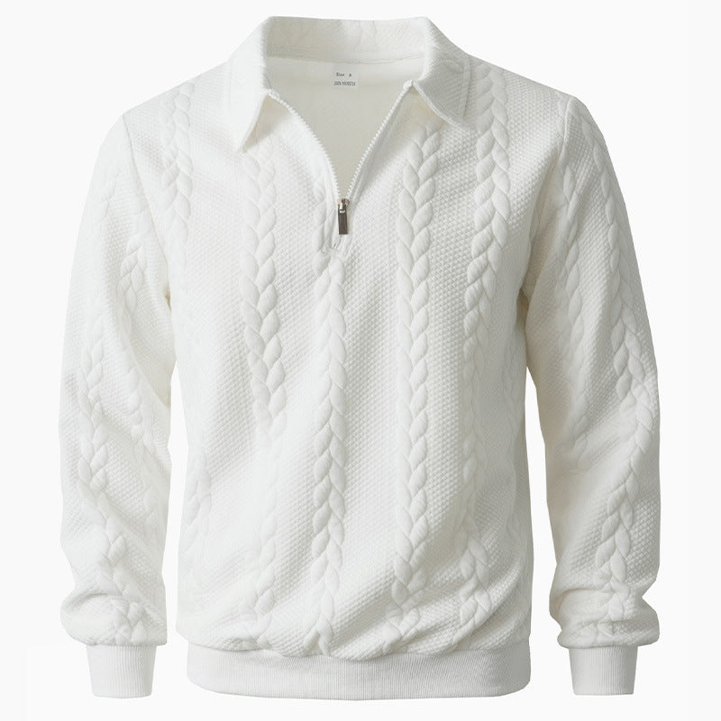 Paul | Patterned Zip-Neck Jumper